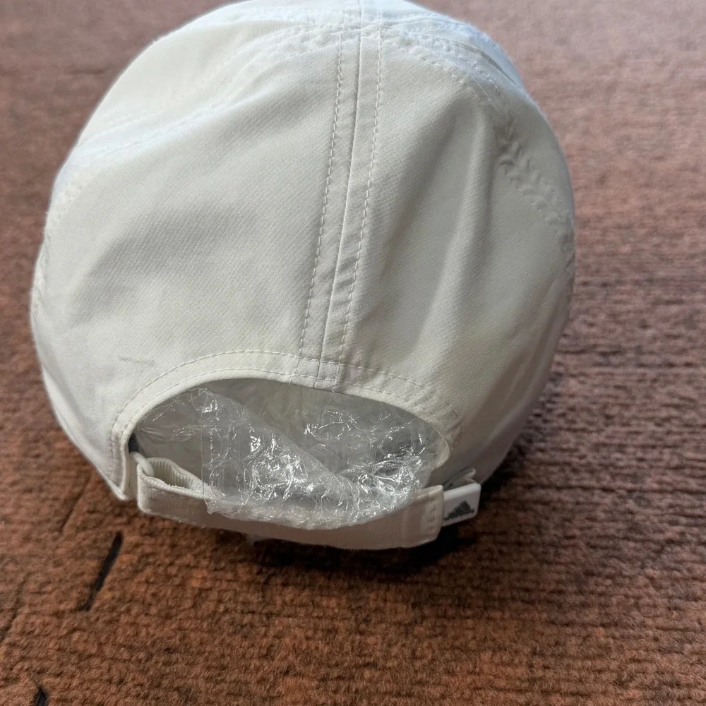 Adidas Aeroready Running Cap White Silver Logo Adjustable Mesh Athletic Hat Y5